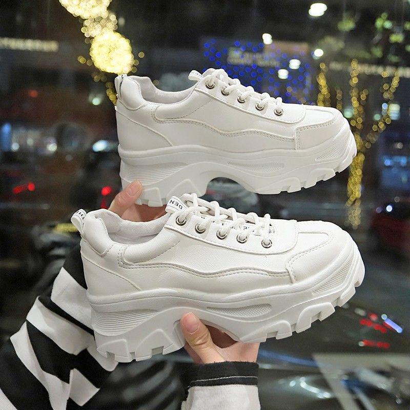 Daddy Shoes Female Korean Version of The Wild Sports Platform White Shoes Non-slip Wear-resistant Sports Shoes