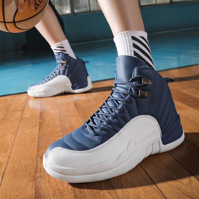 Men's Shoes High-top Sneakers Men's Basketball Autumn and Winter Men's Sports Shoes Men's Trendy Shoes All-match Student Youth Running Shoes