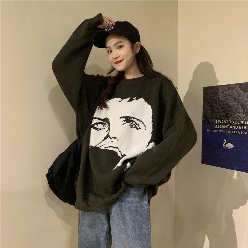 Winter Thick Sweater Pullover Loose Casual Bottoming Shirt Korean Mid-length Female Student Jacket