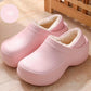 Waterproof Cotton Slippers Women's Winter Thick Bottom Shoes Non-slip All-inclusive heel slippers