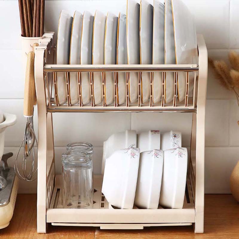 Kitchen Shelf Bowl Dish Storage Shelving Tableware Cupboard Multi-storey Storage Rack