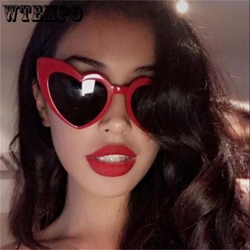 WTEMPO Ladies Heart Shaped Sunglasses Pink Sunglasses Soft Girl Harajuku Fashion Sunglasses