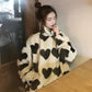 Autumn and Winter Women's Lapel Coat Fleece Fur Coat Thickened Warm Faux Fur Coat Large Size Coat