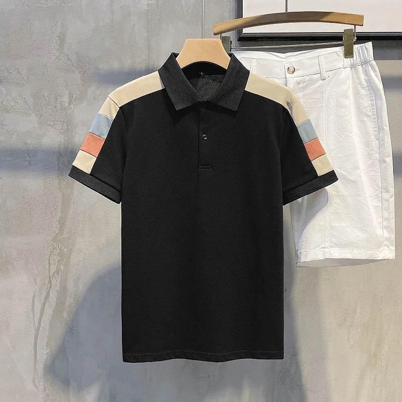 Large Size Men's Half-sleeved Japanese Polo Shirt Men's Short-sleeved Summer New Trend All-match Handsome Retro T-shirt Top