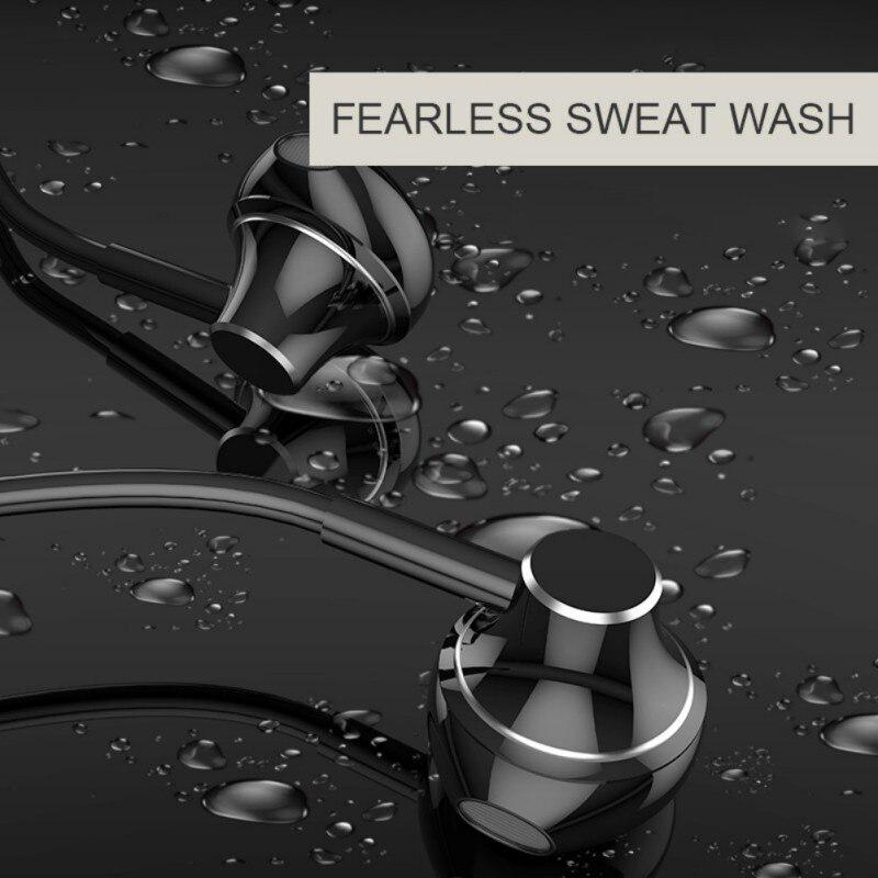 Sports Bluetooth 5.0 Headset Metal Magnetic Wireless Double Bass In-ear Lug Silicone