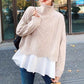 Turtleneck Suit Twist Sweater + Sleeveless Ruffle Shirt Women Linen Two-piece Winter