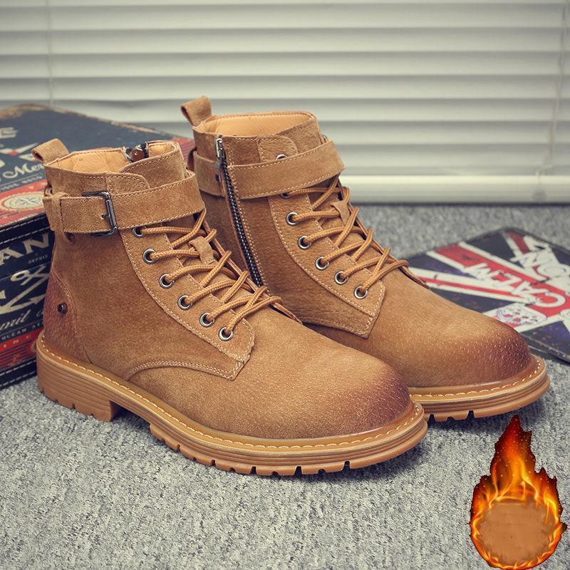 Men's Martin Boots Casual Shoes Men's Retro Leather Shoes Men Ankle Boots British Style Boots