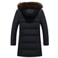 Winter Men's Medium and Long Cotton Padded Clothes Thickened Men's Hooded Cotton Clothes Large Cotton Padded Jacket Men's Long Coat