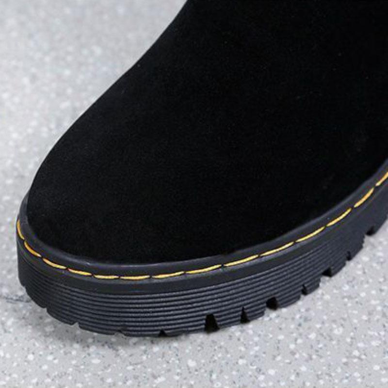 Women's Korean Autumn and Winter Models Plus Velvet Warm Cotton Shoes Flat Non-slip Short Boots