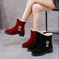 Women's Short-barrel Fleece Flat Warm Mid-barrel Cotton Snow Boots Snow Shoes Warm Shoes