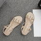 Women's Flat Sandals Summer Rivet Roman Sandals All Match Casual Temperament Sandal Non-slip Comfortable Lightweight Beach Shoes