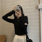Off Shoulder T Shirt Casual Loose Clothes Tops Pure color Leisure Long Women pullover