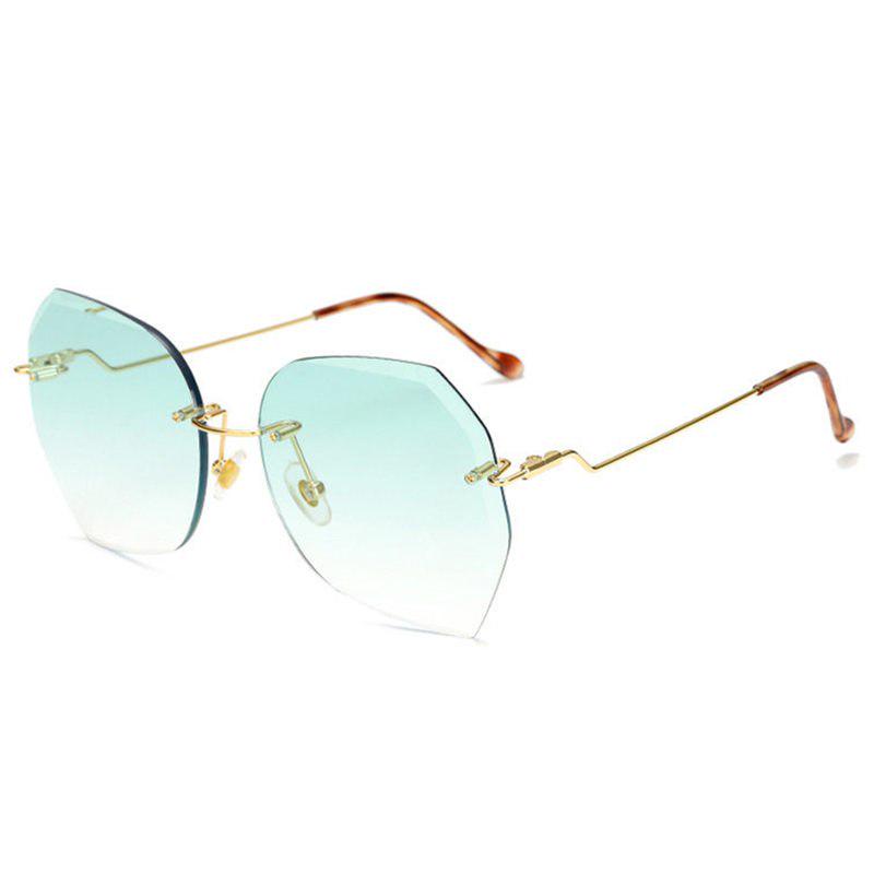 Rimless Sunglasses Women Oversized Luxury Brand Designer Diamond Cutting Lens Sun Glasses Famale Pin