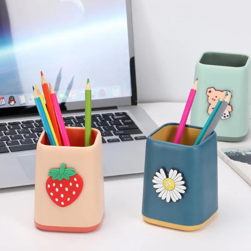 Simple Ins Pen Holder Cartoon Cute Creative Personality Student Storage Box Office Desktop Stationery Storage Box