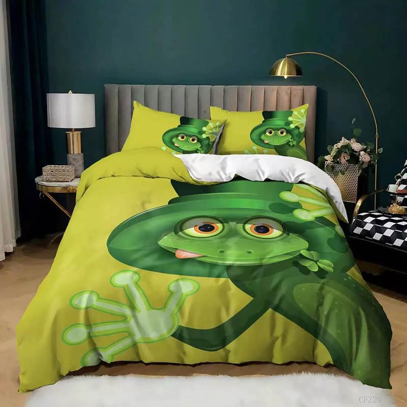 3D Digital Printing Pillow Socket Three-piece Bedding Set Funny Style Double Bed Home Bedding