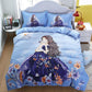 Cartoon Children's Big Version of The Flower Skin Four-piece Set Thick Grinding Princess Windbedding