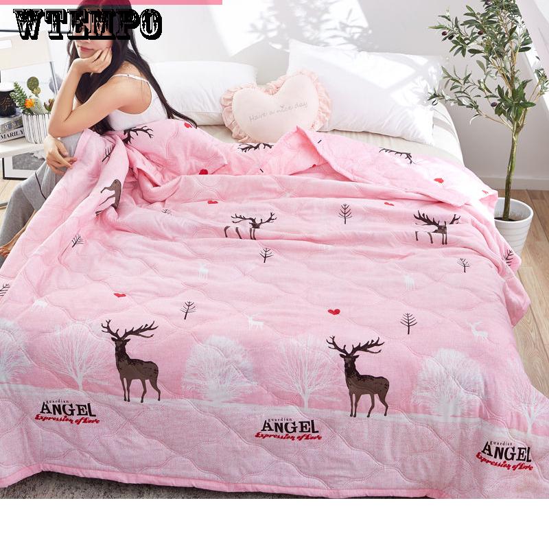 WTEMPO Printed Quilt Dormitory Quilt Air Conditioning Is Comfortable Summer Cool Quilt Fashion