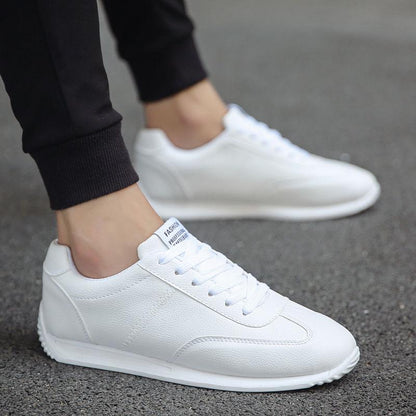 PU Leather White Shoes Korean-style Men Shoes Breathable Students Shoes Couples Sports Footwear