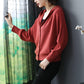Autumn and Winter Cropped Hooded Top Simple Loose Knit Sweater Fashion Cardigan