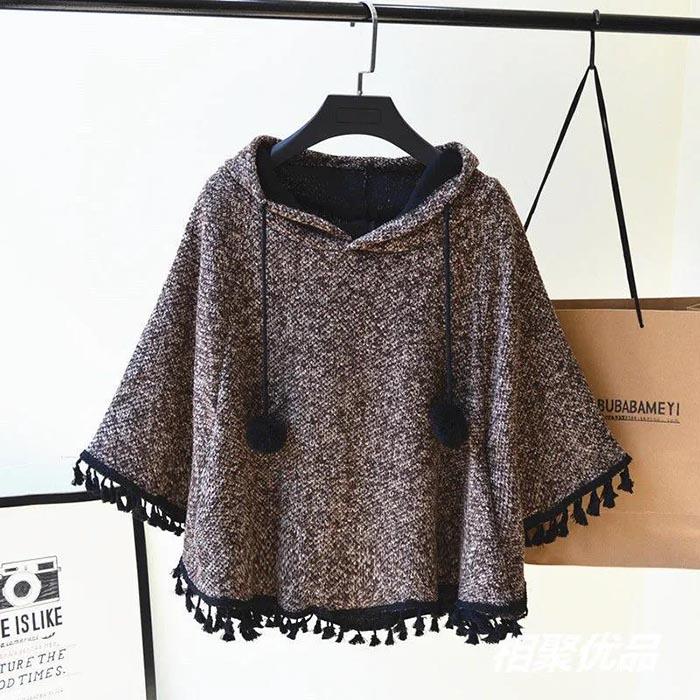 Fashion Women Coat and Capes Pullover Cape Women Winter Wraps Shawl Knitted Cloak Ponchos Women Autumn Winter