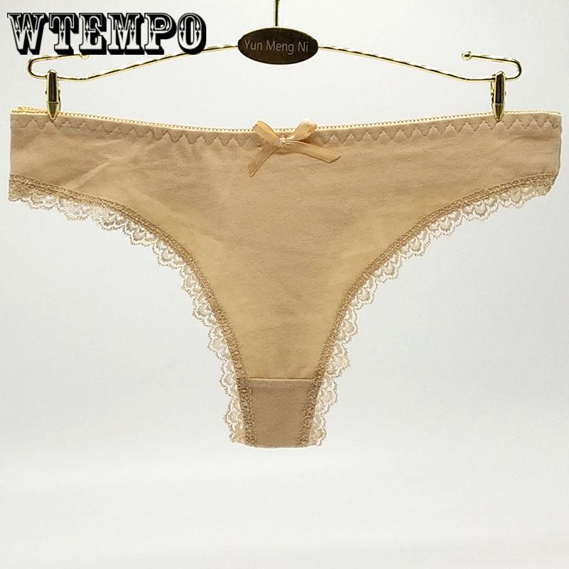 WTEMPO 6 Pcs/Lot Panties Seamless Underwear Briefs Sexy Lace Girl Breathable Cotton Women's Intimate
