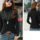 Fashion Women's Pullover Winter High Neck Women's Bottoming Shirt Long-sleeved Solid Color Slim Women's Cotton Top