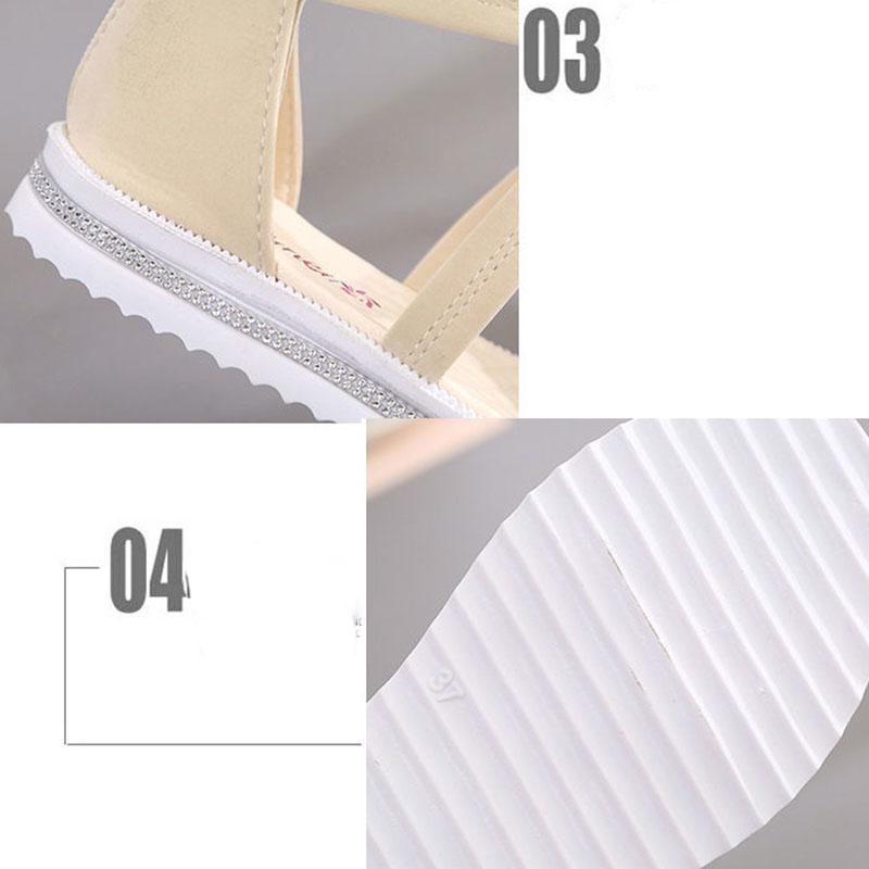 Women's Summer Flat Sandals Student Korean Style All-match Mid-heel Wedges Beach Shoes Bohemian Fairy Shoes