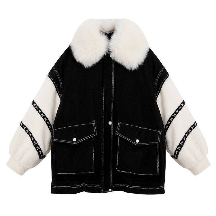 Cotton Clothes Women's Winter Tide Ins Students All-match Loose Korean Version of Mink Fleece Denim Jacket