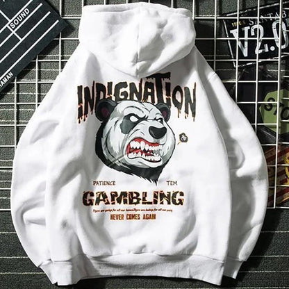 Autumn National Tide Panda Print Hooded Sweater Men's Pullover Student Street Trend Hip Hop Loose Large Size Jacket