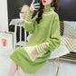 Pregnant Women's Knitted Bottoming Skirt Autumn and Winter Clothes Go Out Thick Fashion Sweater Loose Mid-length Postpartum Dress