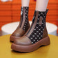 Locomotive Boots Women's Martin Boots Thick-soled Short Boots Plus Velvet Chelsea Boots Wild Casual Women's Shoes Winter Snow Boots