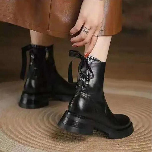 Winter Women Real Soft Leather Martin Boots Women Ins Cool British Style Short Boots Boots