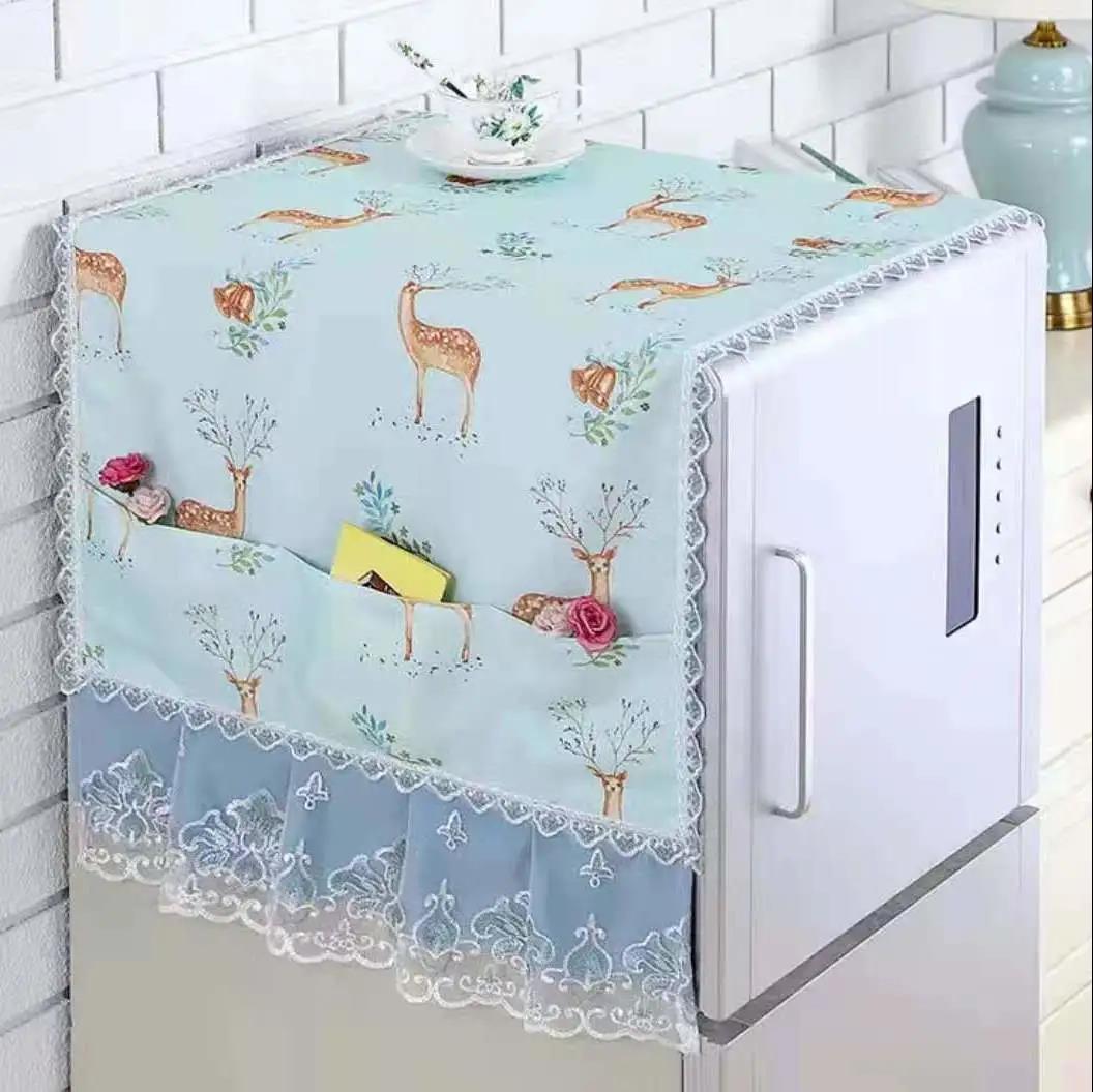 High-grade Lace Refrigerator Cover Dust Cover Single Door Double Door Universal Refrigerator Cover Cloth 55*140cm