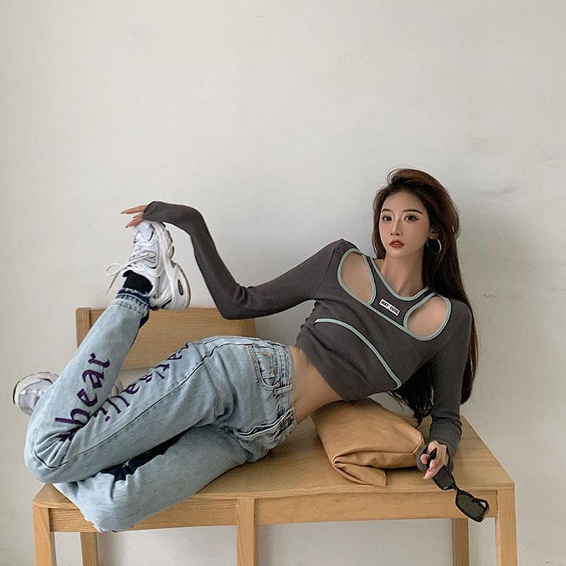 Spring Design Sense Loose Straight-leg Jeans Women's High-waisted Slimmer Drape Wide-leg Trousers Tide