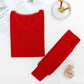 Women Winter Autumn Thermal Underwear Lace O-neck Female Tight Suit Thicken Windproof Comfortable Soft Lining Long Sleeve High Elasticity Tracksuit