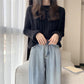 Autumn  Winter  Knitted Pullover Round Neck Versatile Thick Warm Woolen Sweater Bottoming Shirt  Vertical Stripes Loose