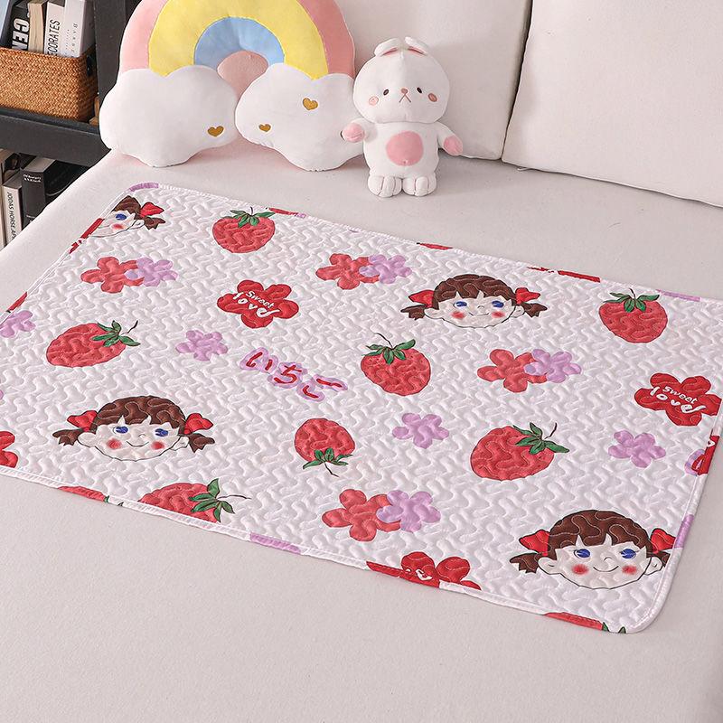 Physiological Monthly Mat Can Be Machine Washing Period Anti-side Leaky Pad Student Dormitory Special Baby Mattress Strawberry Pattern Cute Wind