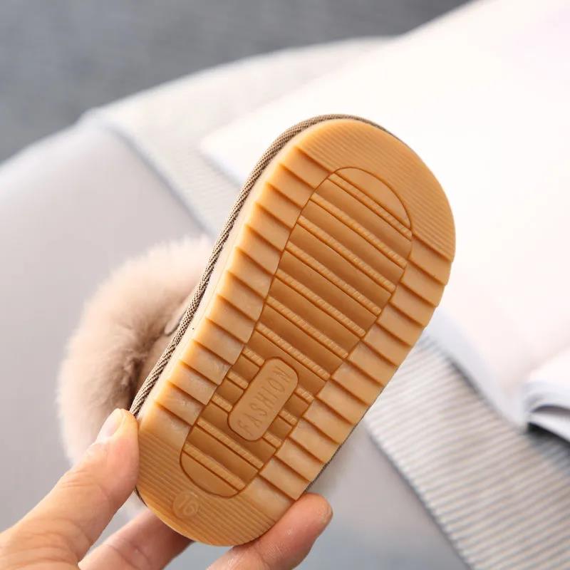 Baby Snow Boots 1-3 Years Old Baby Children's Cotton Boots Winter Shoes Plush Thickened Baby Girl's Cotton Shoes Toddler Shoes