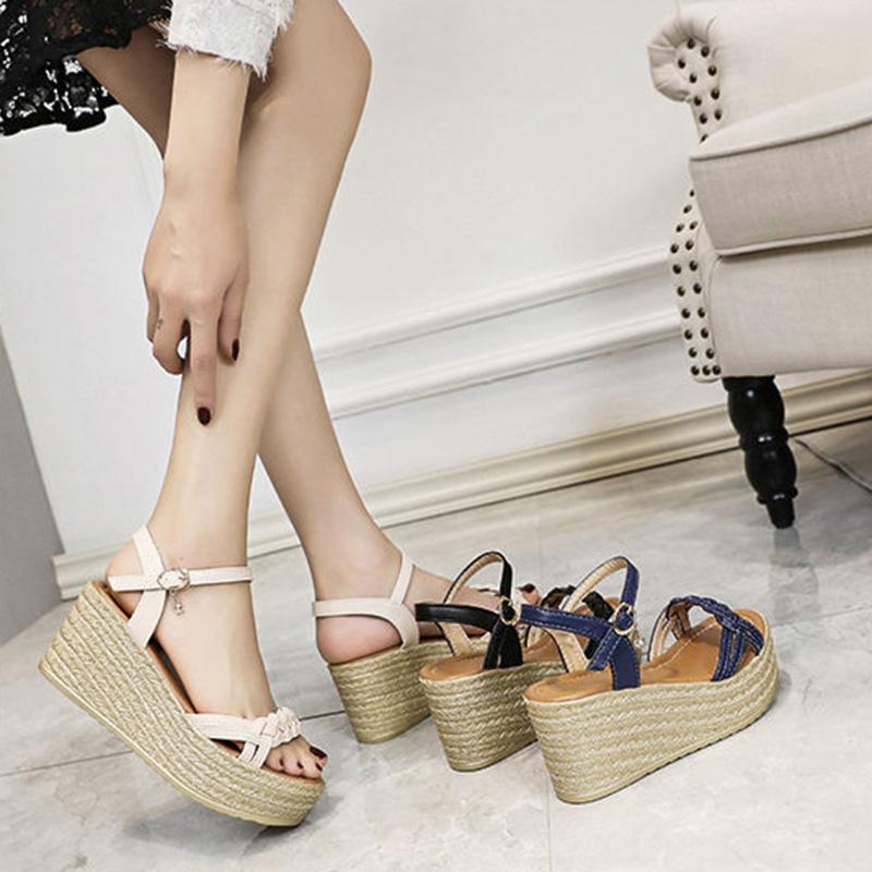 Mid-heel Sandals Women's Summer Slope with Platform Sandals