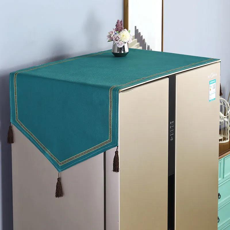 Double Door Refrigerator Cover Cloth Washing Machine Cover Simple Modern Refrigerator Towel Universal Household Storage Towel