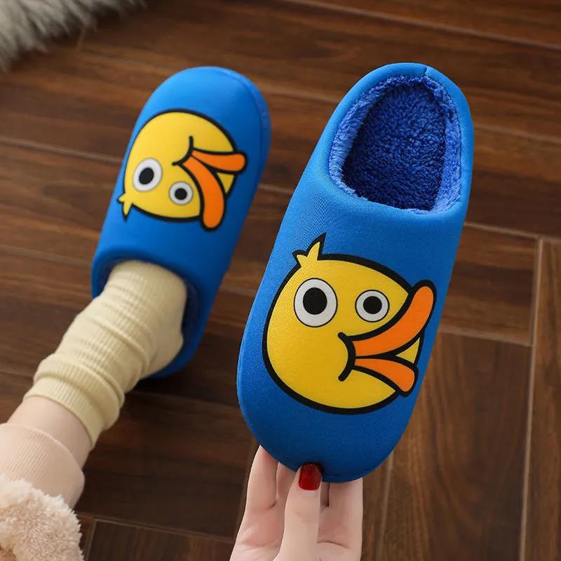 Couple Cotton Slippers Ladies Outer Wear Non-slip Soft Bottom Autumn and Winter Fleece Warm Slippers