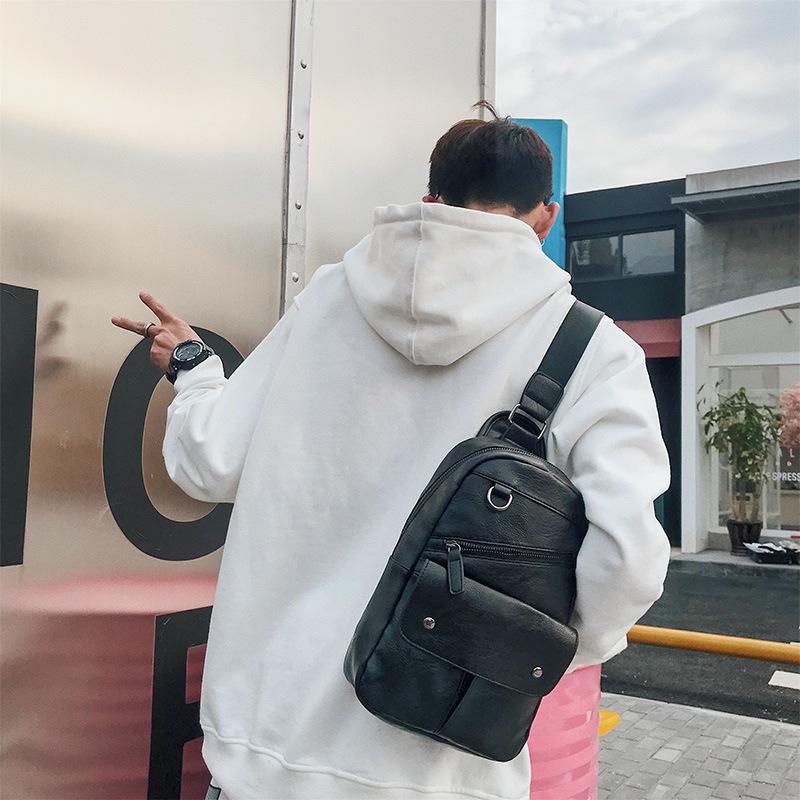 Chest Bag Male Black Multi-pocket Dark Buckle Crossbody Outdoor Sports Shoulder Bag