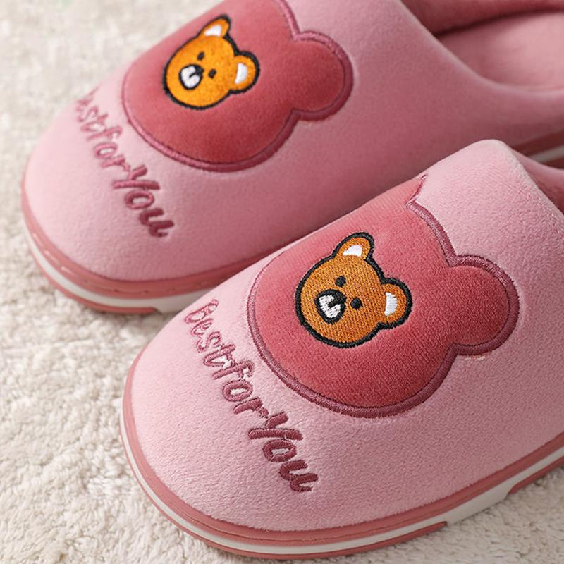 Winter Home Warm Indoor Cotton Slippers Couple Thick Non-slip Slippers