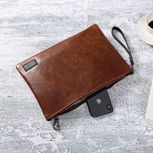 Fashion clutch bag men women rivet leather large capacity anti-theft shoulder bag Crossbody bags