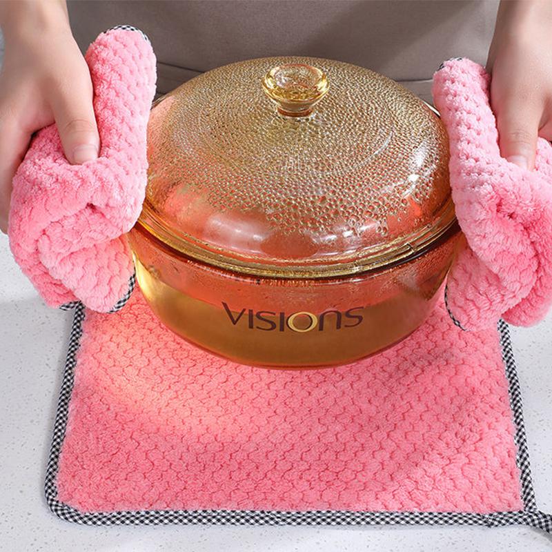 Kitchen Daily Dish Towel Dish Cloth Kitchen Rag Non-stick Oil Thickened Table Cleaning Cloth Absorbent Scouring Pad