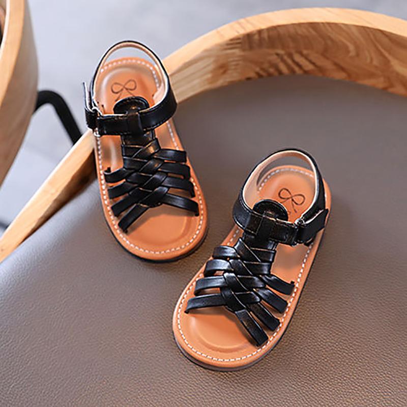 Girls Sandals Summer Princess Net Red Soft Bottom Children's Sports Roman Woven Children's Beach Shoes