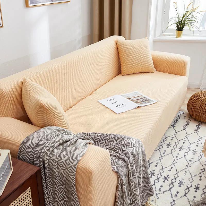 Sofa Cushion Cover Elastic Home Decoration Pure Color Protective Cover Sofa Cover Personalized Matching Washable Sofa Cover