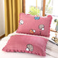 Household Crystal Velvet Thick Quilted Pillowcase Winter Warm Flannel Pillowcase Coral Fluffy Bedding