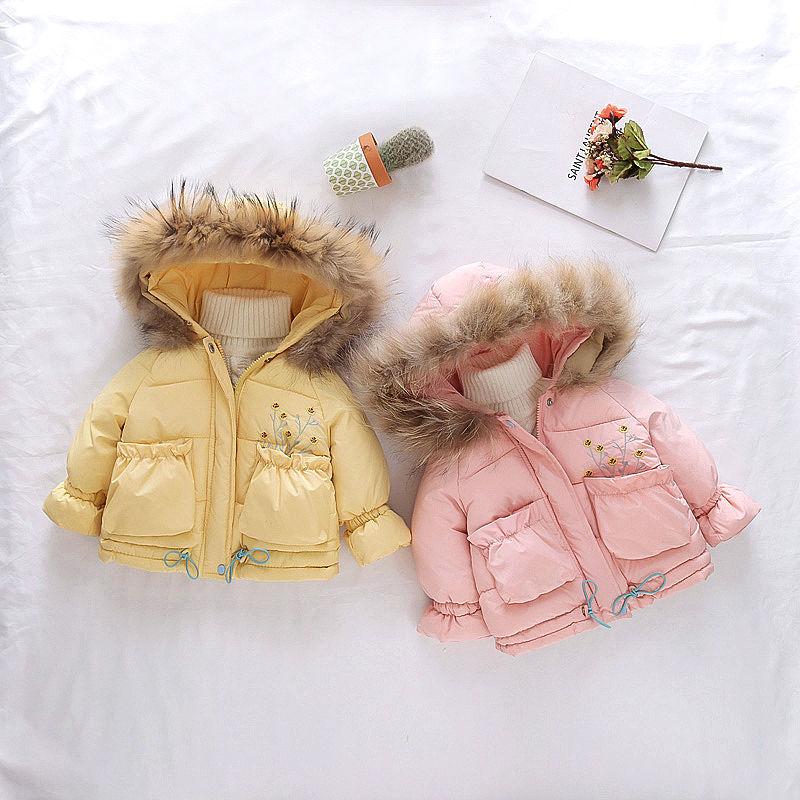 Girls' Warm and Windproof Cotton Coat Thick and Fleece Winter Jacket