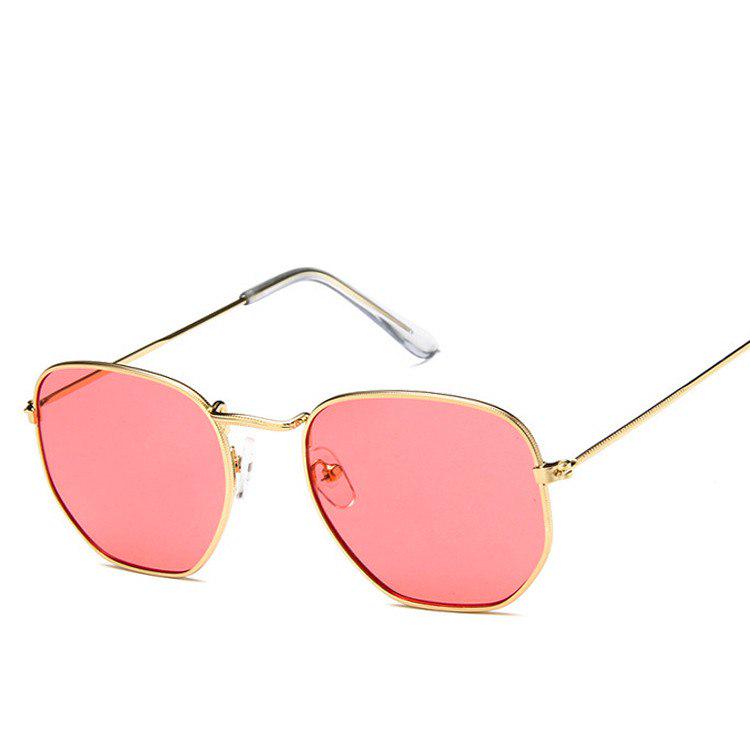 New Arrival Polygon Clear Square Sunglasses Women Fashion Brand Design Lady Vintage Metal Small Fram